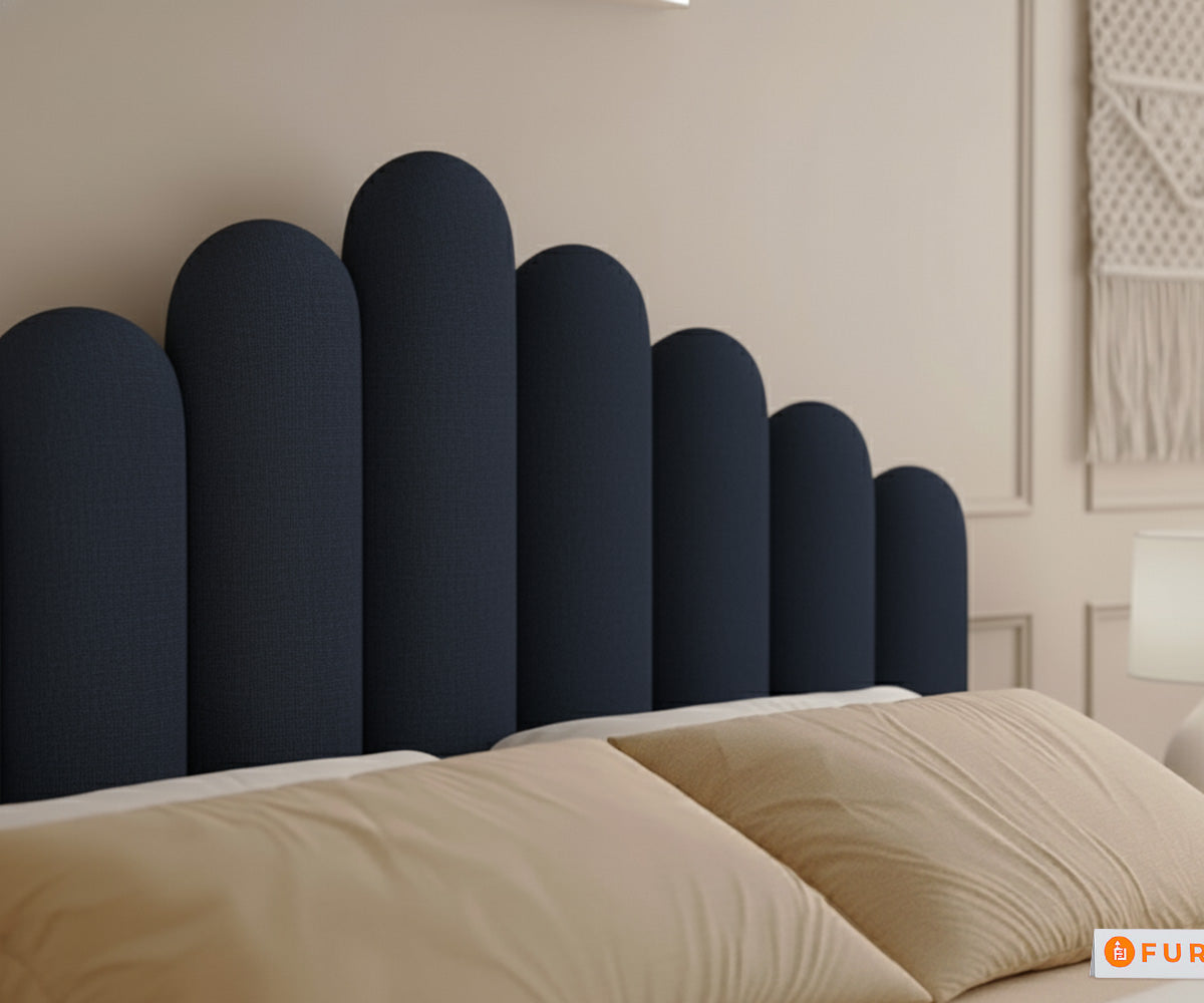 Dora Real Teak wood Hydraulic Bed King Size - Persian Blue - Furnishka