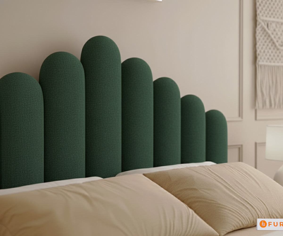 Dora Real Teak wood Hydraulic Bed King Size - Pine Green - Furnishka