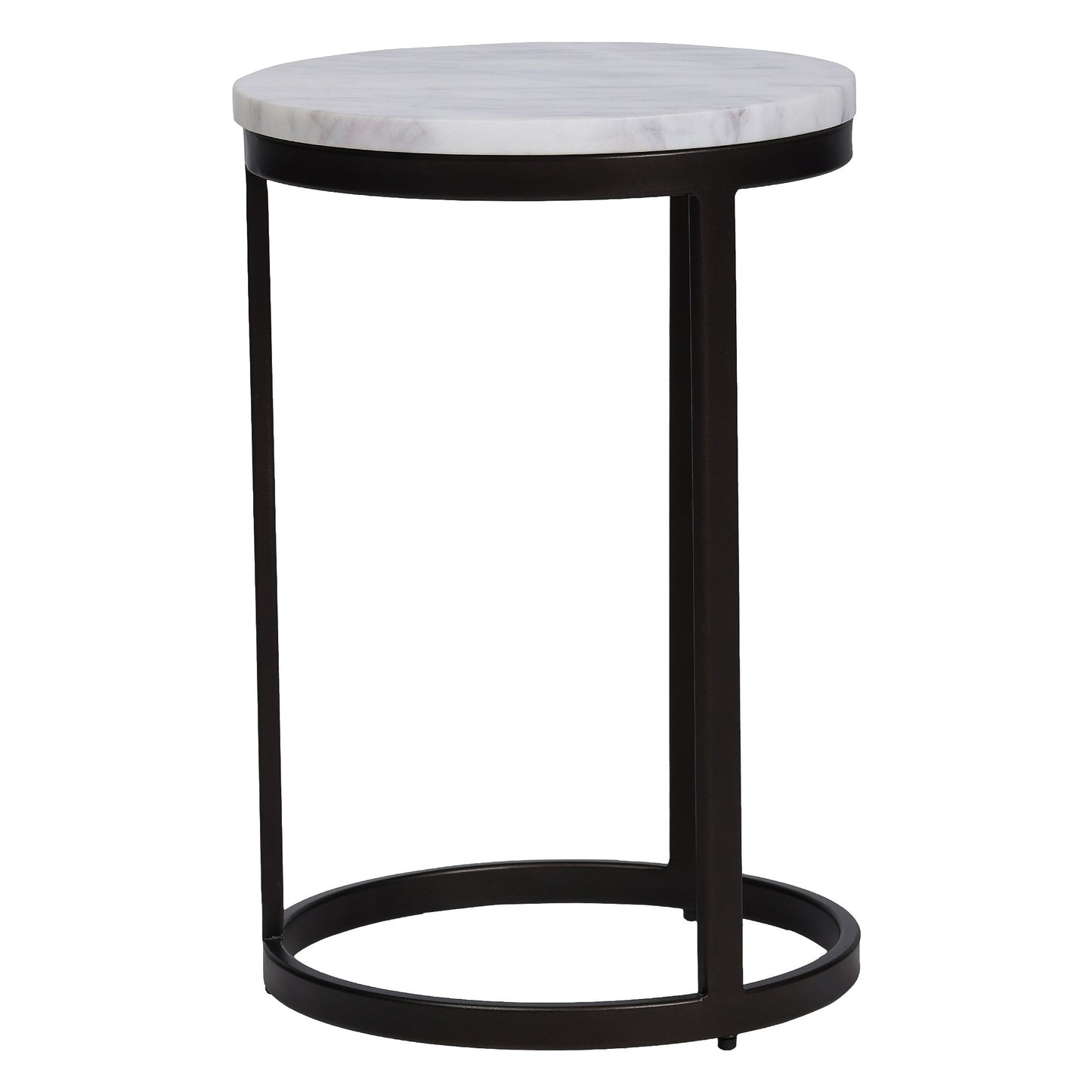 EthnoGlow Sagra Nesting Marble Side Table Set of 3 in Black Finish - Furnishka
