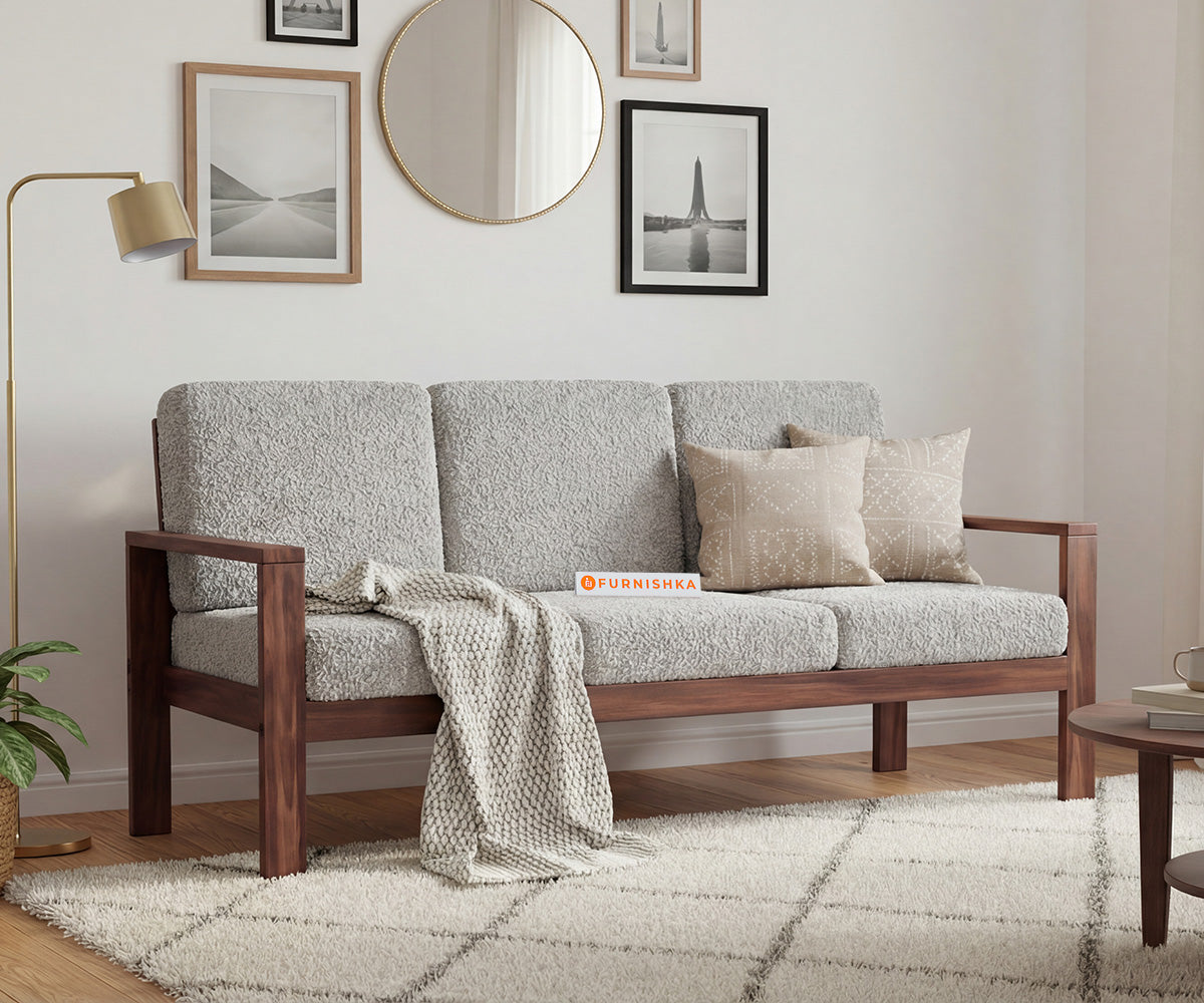 Halle 3 Seater Sofa Set With Anthology Fabric Space Grey - Furnishka