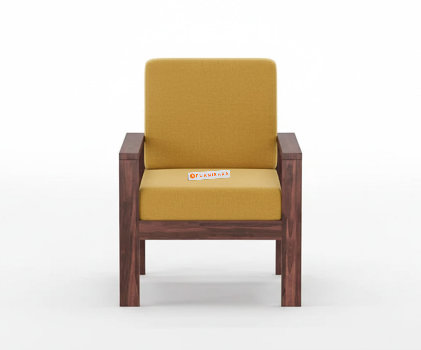 Halle sofa-1 Seater Mustard Yellow - Furnishka