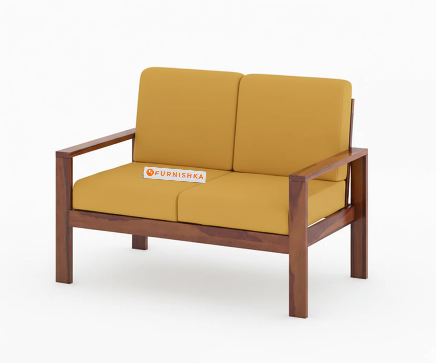 Halle sofa - 2 Seater Mustard Yellow - Furnishka