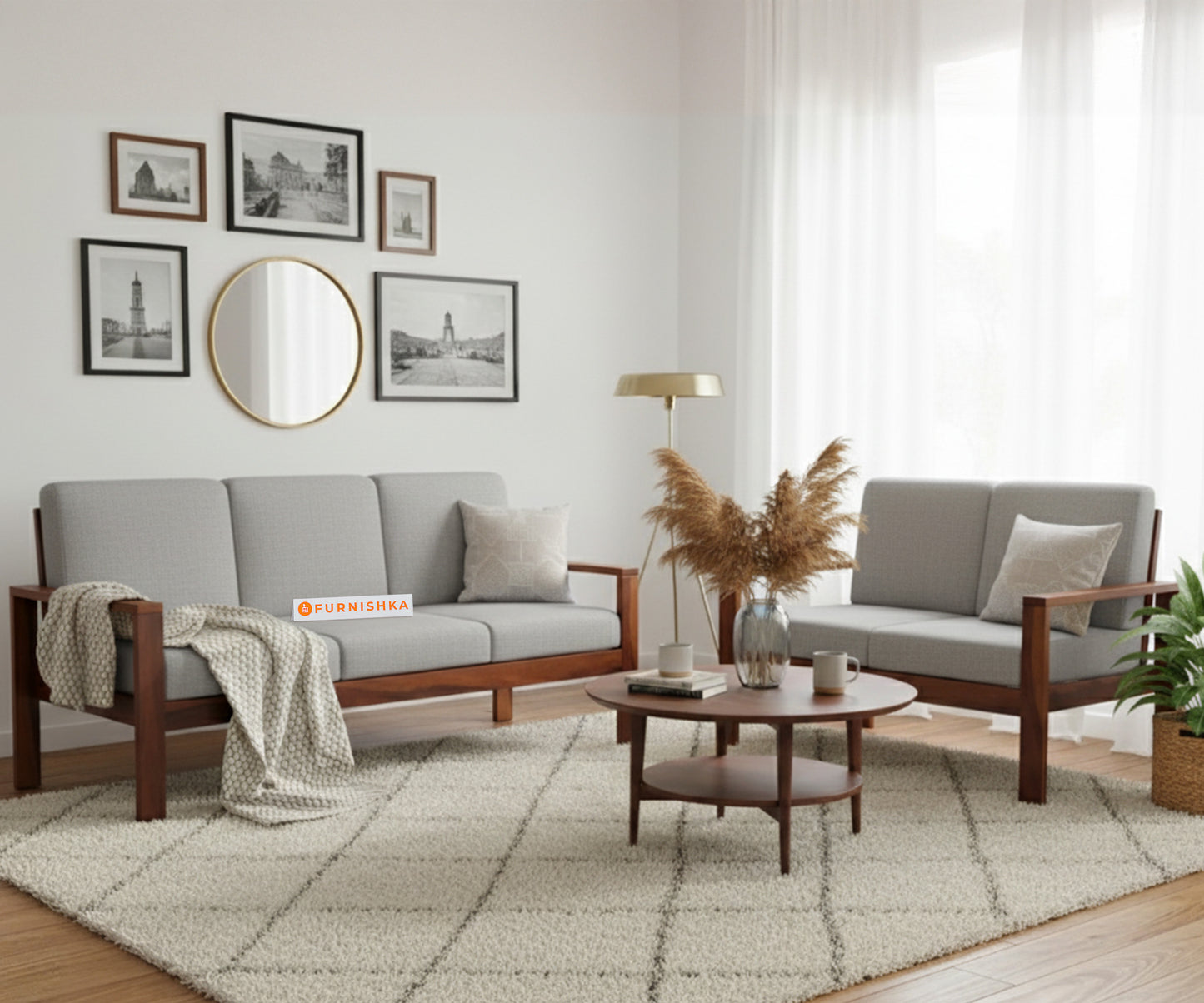 Halle sofa - 3 + 2 Sofa Set Space Grey - Furnishka