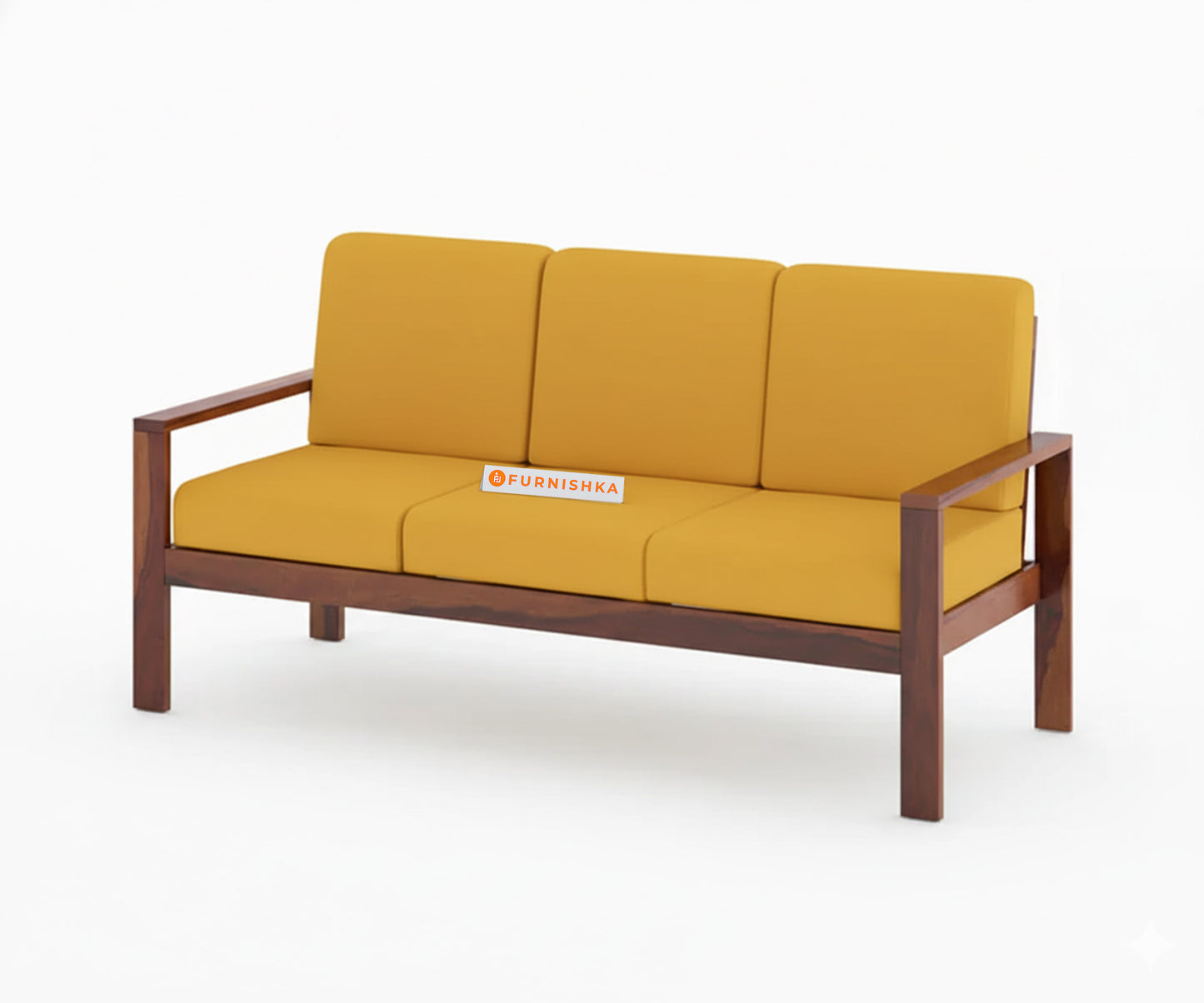 Halle sofa - 3 Seater Mustard Yellow - Furnishka