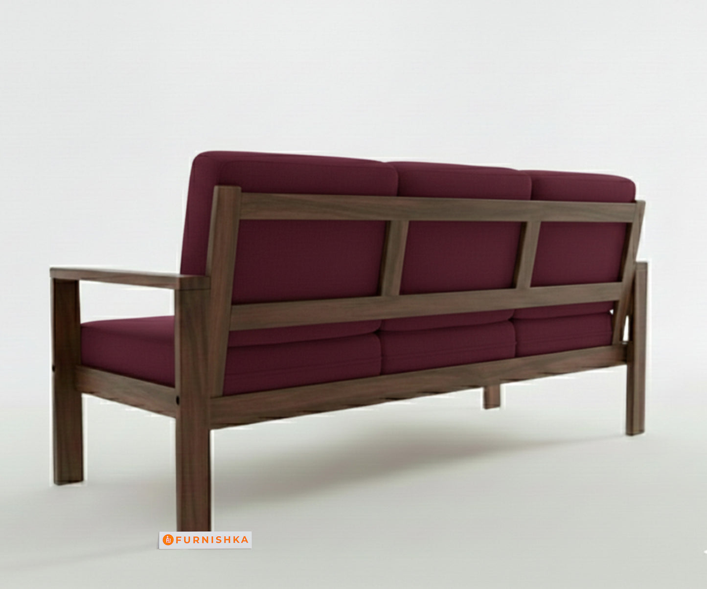 Halle sofa - 3 Seater Red Wine - Furnishka
