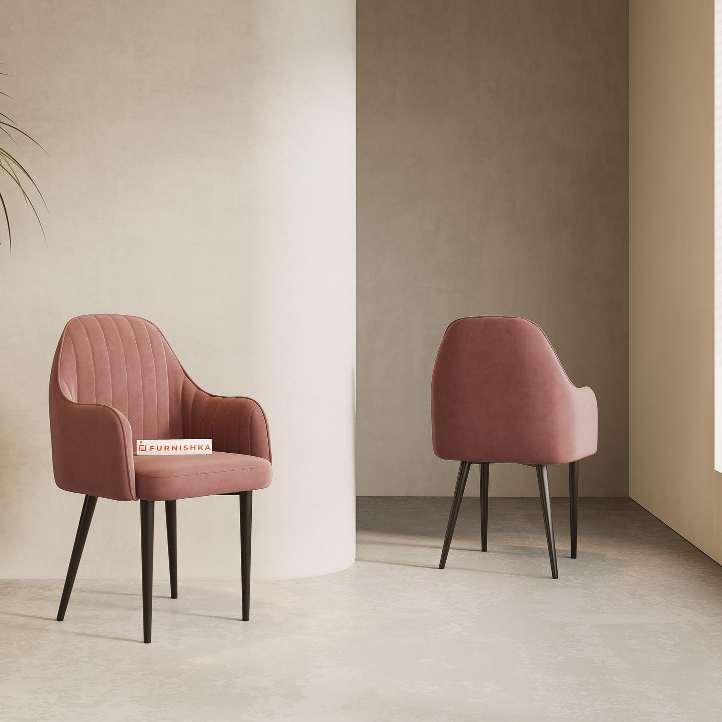 Harley Dining Chair With Black leg Flamingo Pink - Furnishka