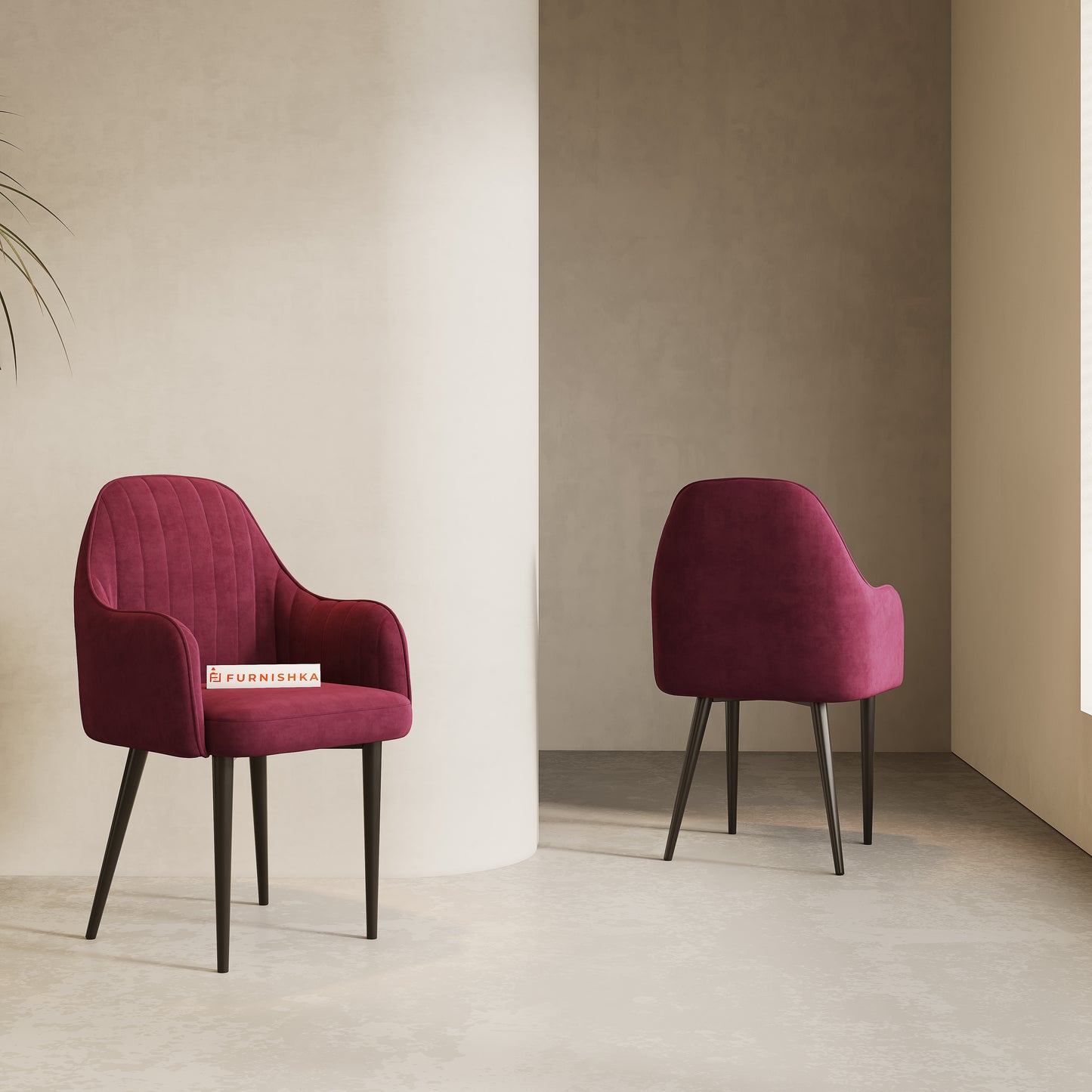 Harley Dining Chair With Black leg Red Wine - Furnishka