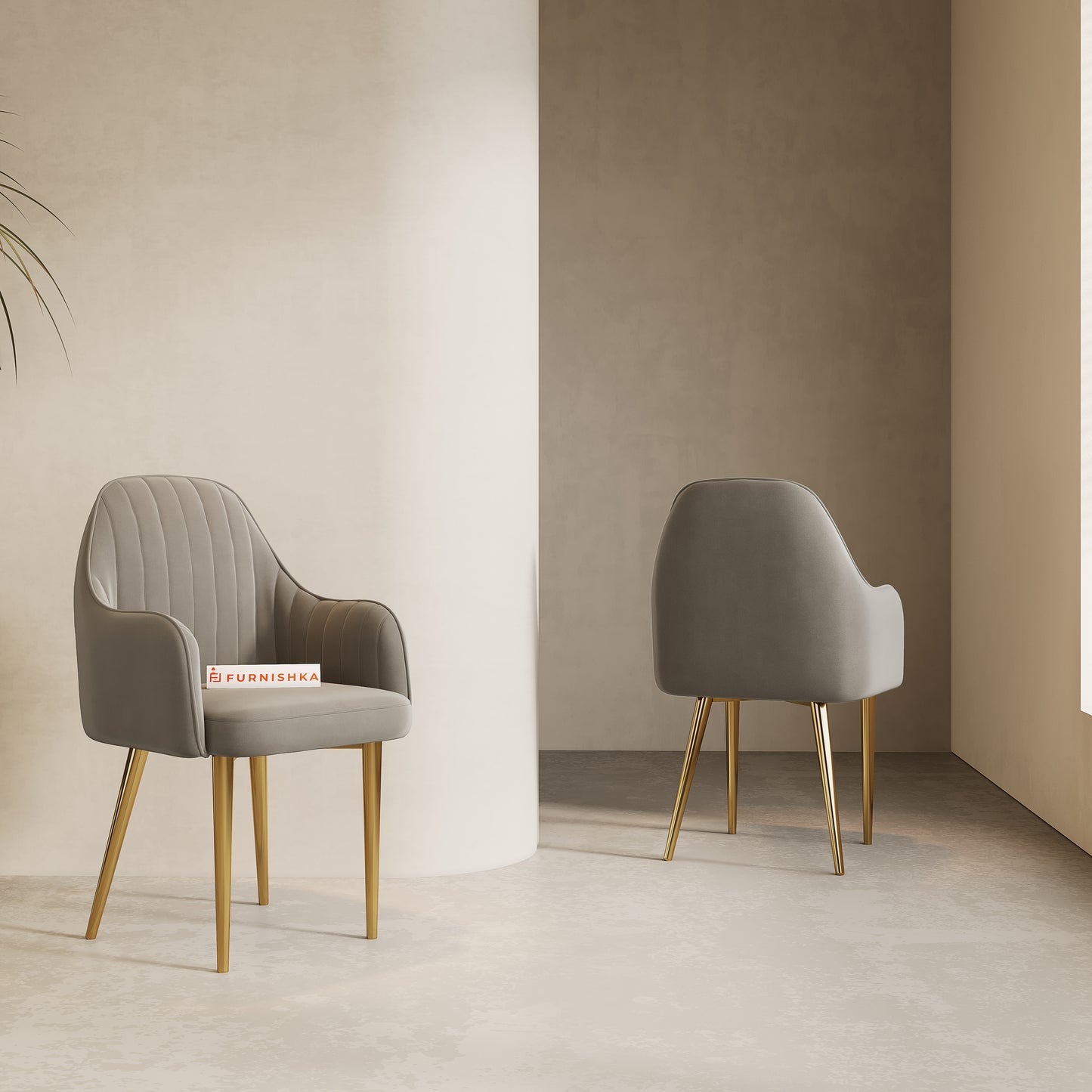 Harley Dining Chair With Gold Leg Space Grey - Furnishka