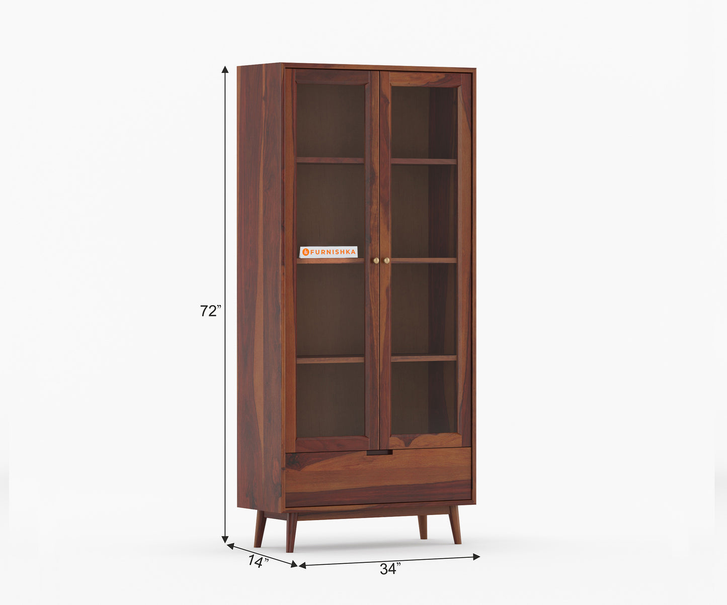 Helen Sheesham Wood Two Door Chest of Drawer - Furnishka