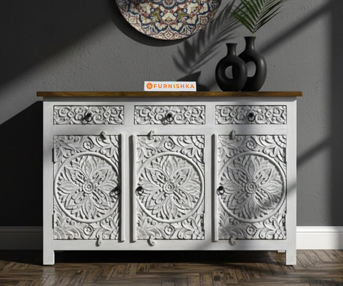 Imperium Triple Door 3 Drawer Cabinet & Storage Distressed - Furnishka