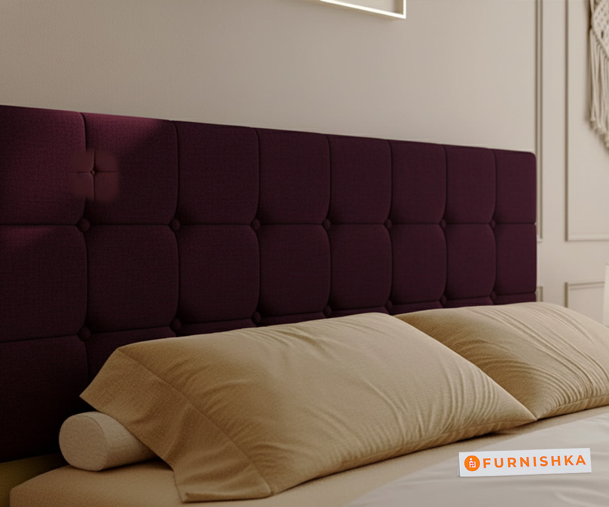 Irene Real Teak Wood Hydraulic Bed Queen Size Red Wine - Furnishka