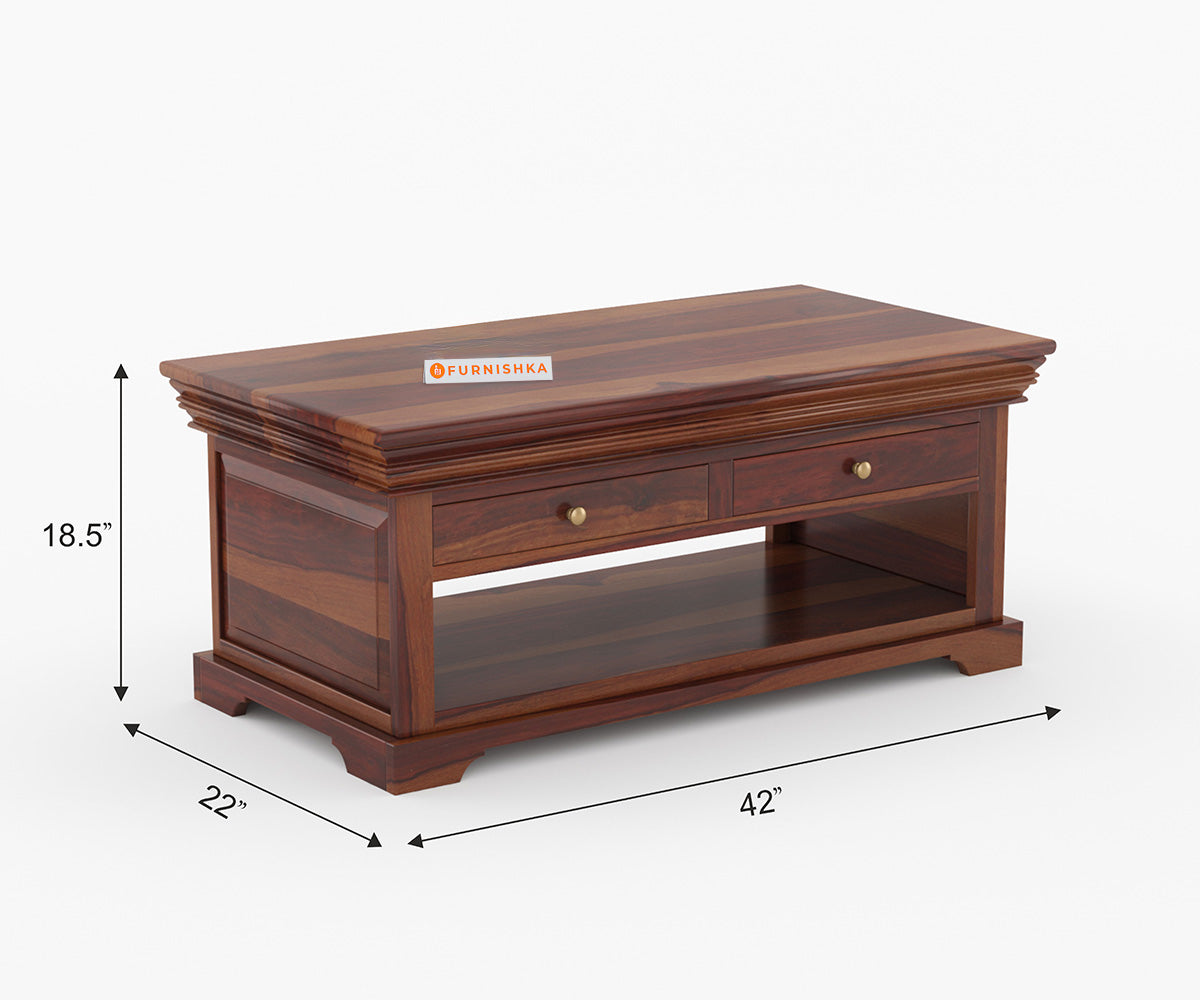 Isaure Sheesham Wood Coffee Table - Furnishka