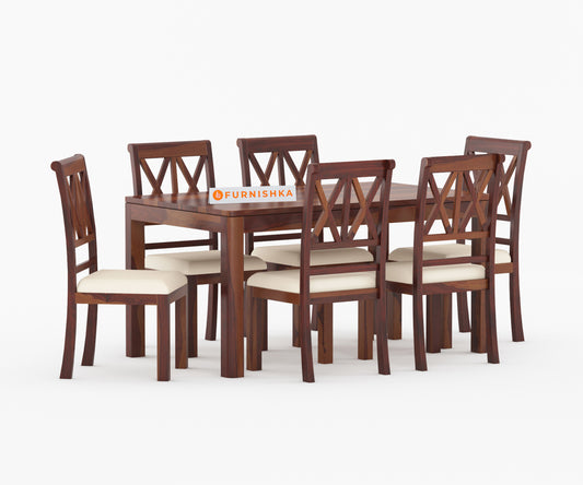 Joanne 6 Seater Dining Sets with Cushion & Chairs - Furnishka
