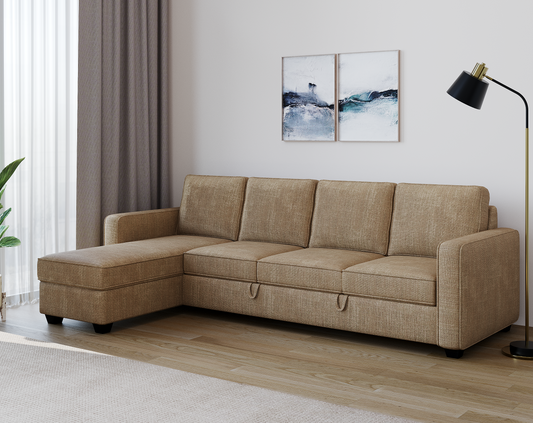 Kasba Sofa 3+L LHS Sofa cum Bed - Pull out Type - Furnishka