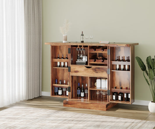 Lima Sheesham Wood Bar Cabinet - Furnishka