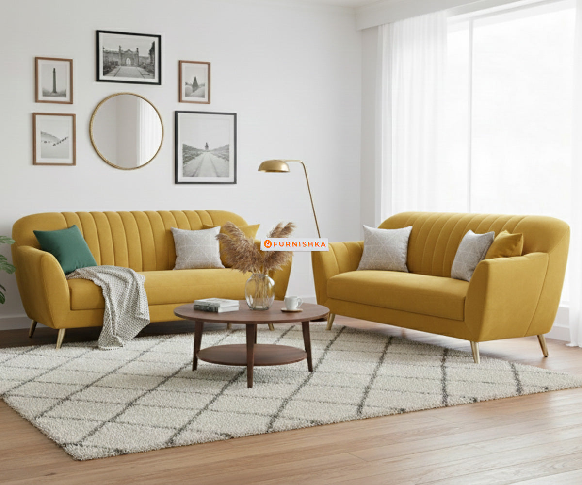 Marco 3+2 Seater Sofa Set - Mustard Yellow - Furnishka