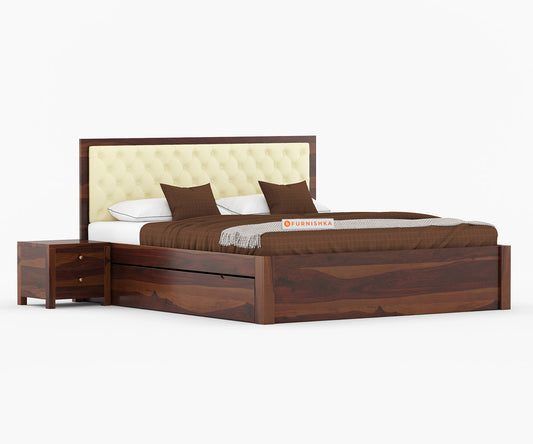 Marco Sheesham wood With Drawer Storage Bed - King Size - Furnishka