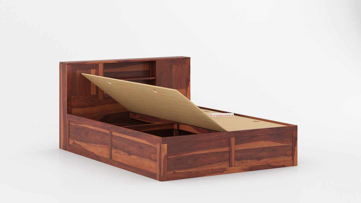Marida Box Bed in Sheesham - Queen Size - Furnishka