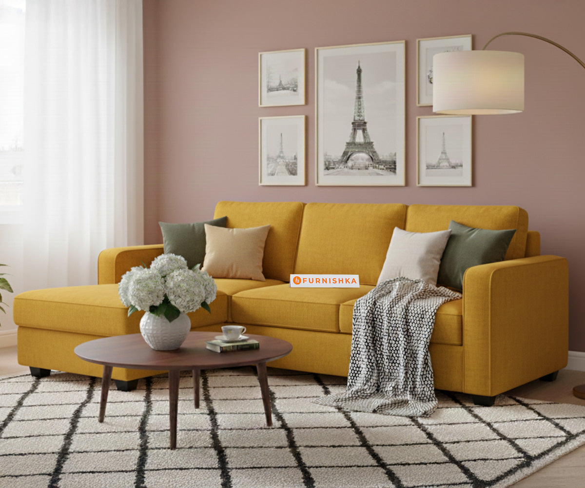 Melaka Sectional Sofa 2+L Seater LHS Mustard Yellow - Furnishka