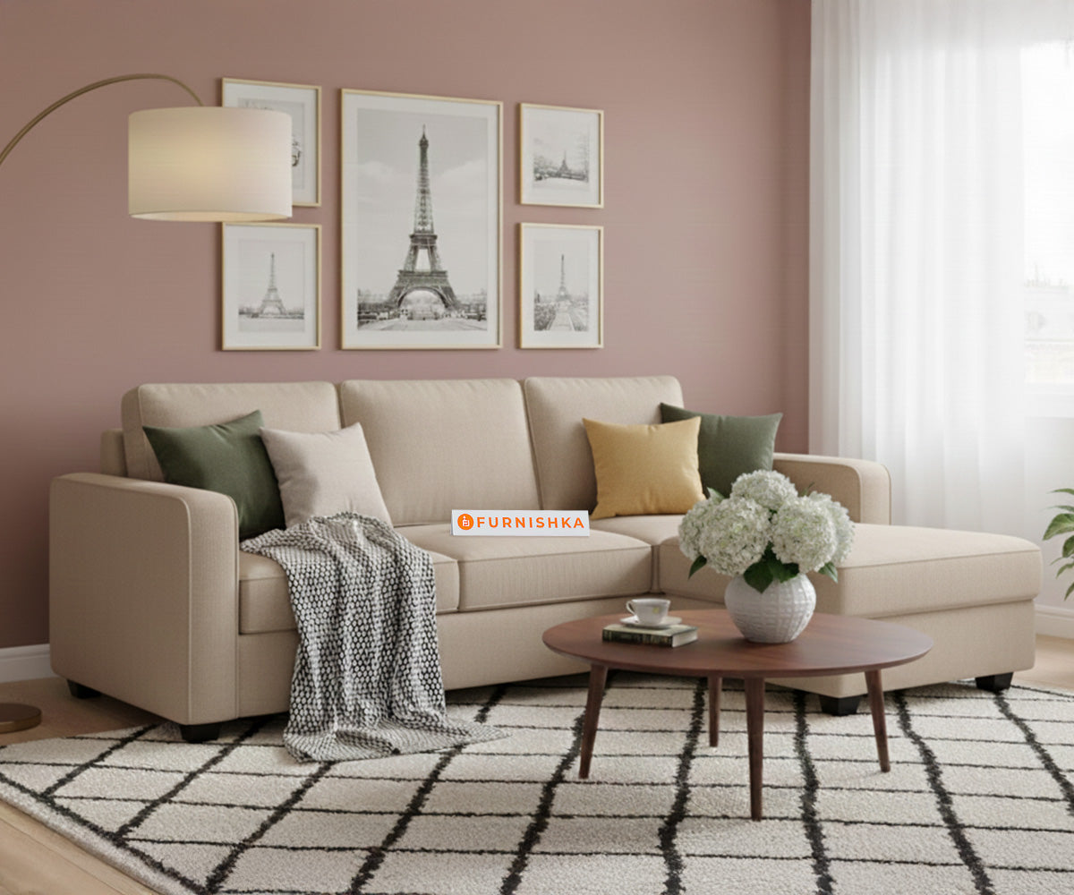 Melaka Sectional Sofa 2+L Seater RHS Light Beige - Furnishka