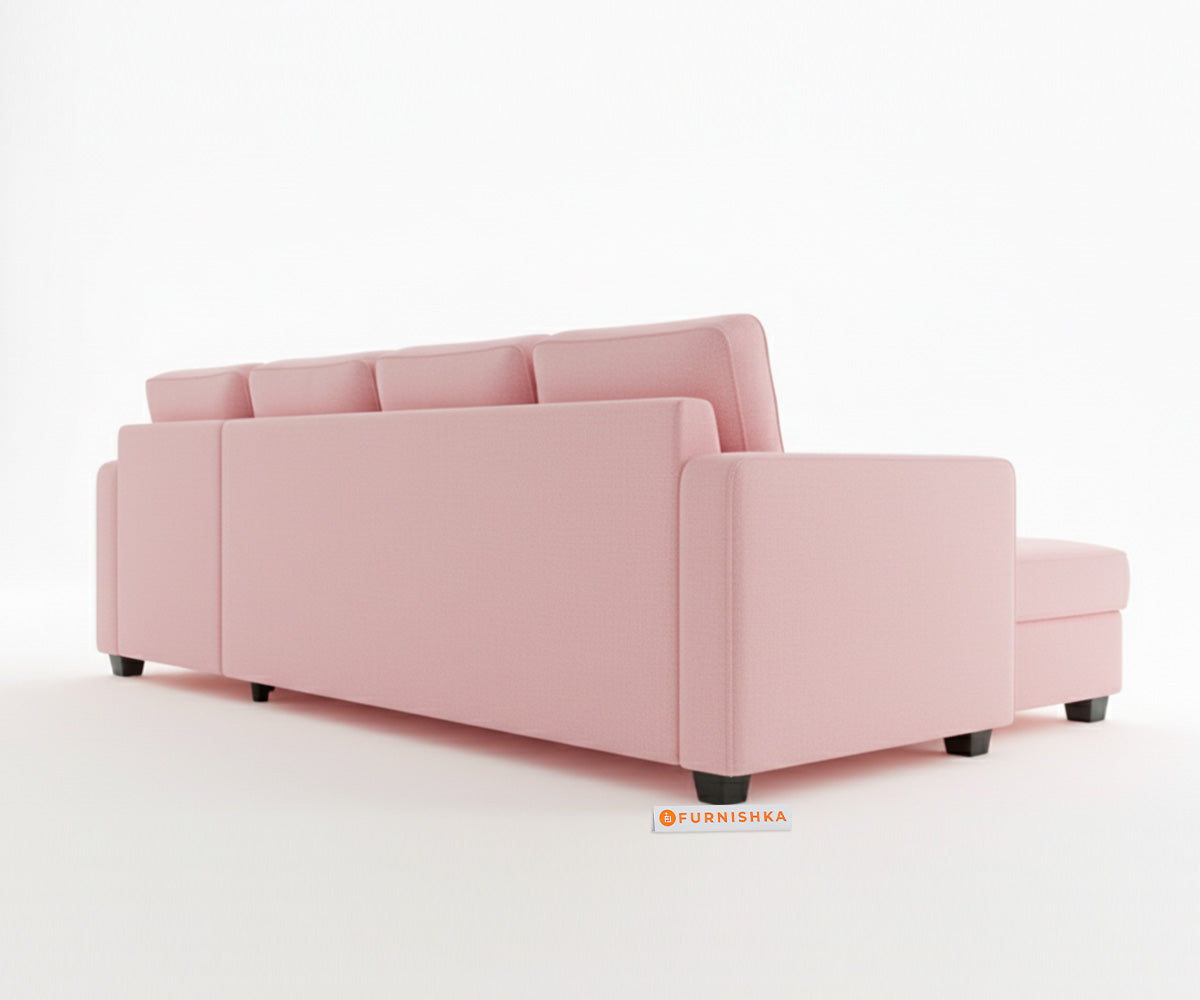 Melaka Sectional Sofa 3+L Seater RHS Flamingo Pink - Furnishka