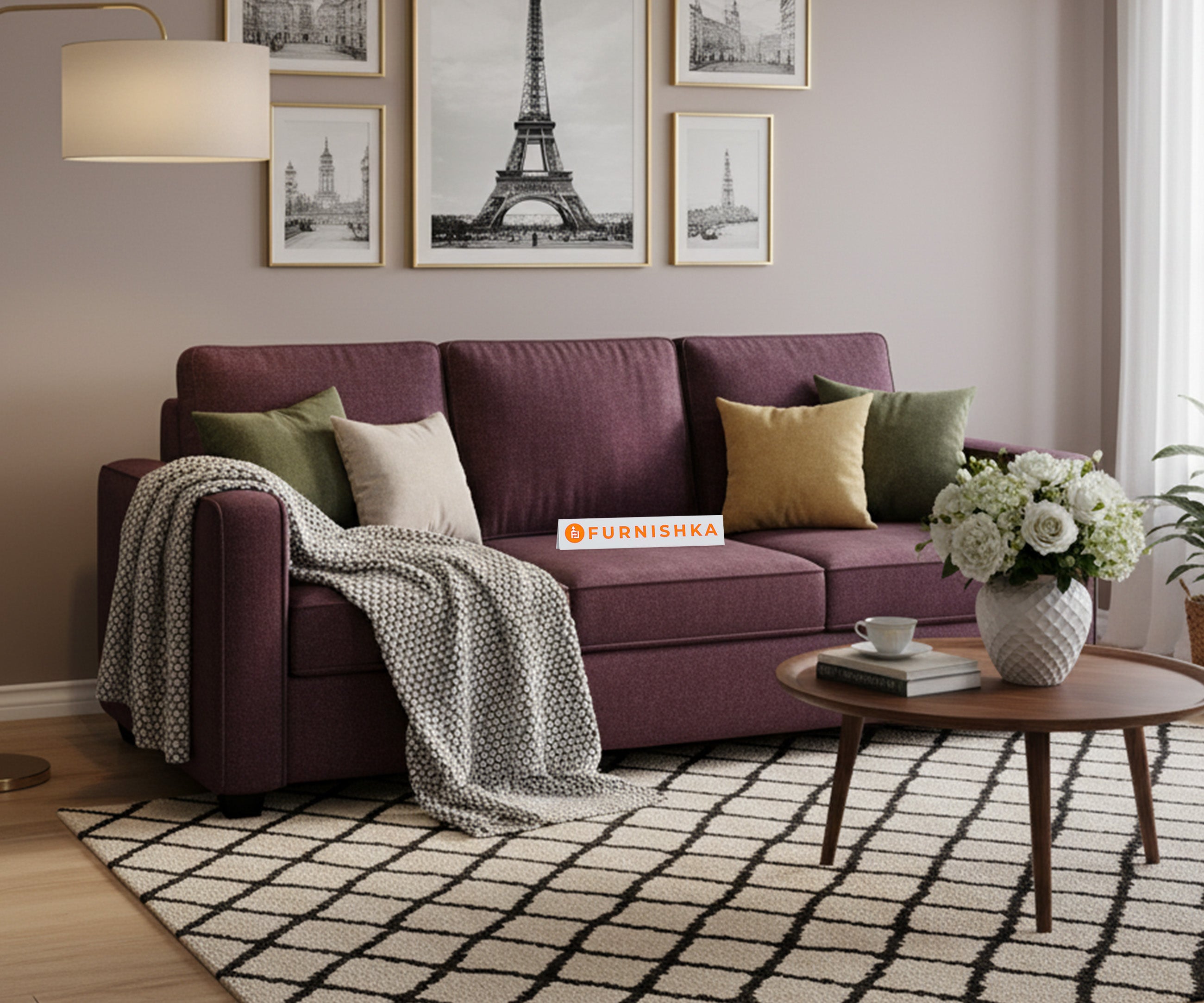 Melaka Sofa 3 Seater Red Wine – Furnishka