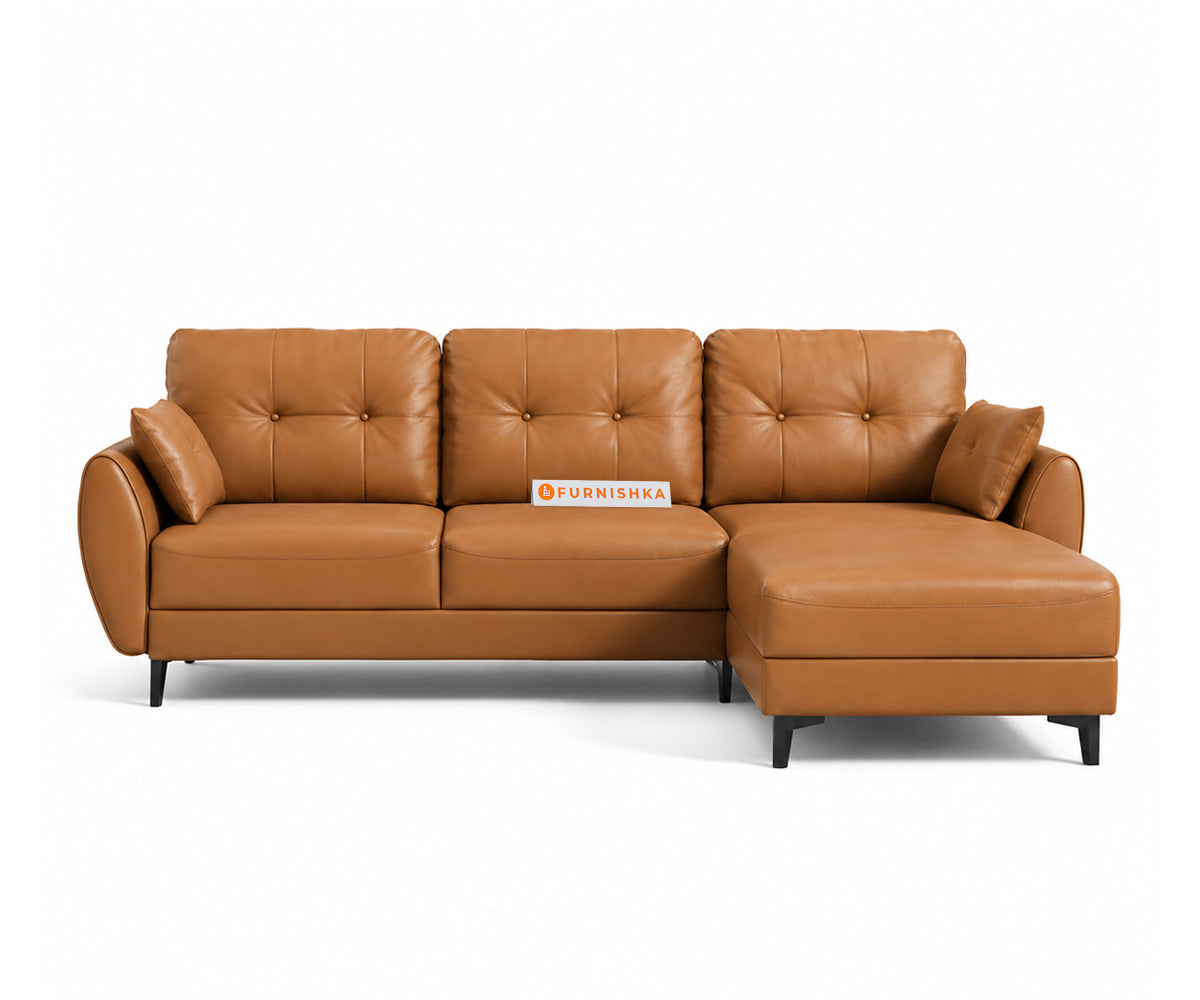 Milano Leatherette 2 Seater Sectional Sofa-RHS - Furnishka