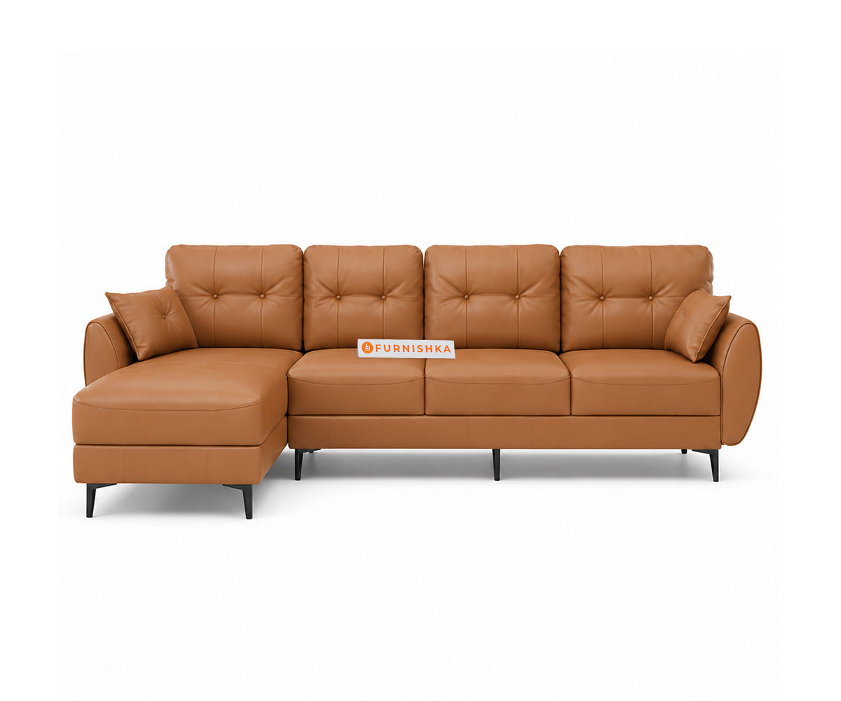 Milano Leatherette 3 Seater Sectional Sofa-LHS - Furnishka