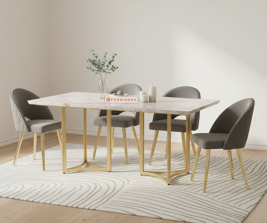 Nexus 4 Seater Dining Sets with Australian Onyx Marble Top - Furnishka