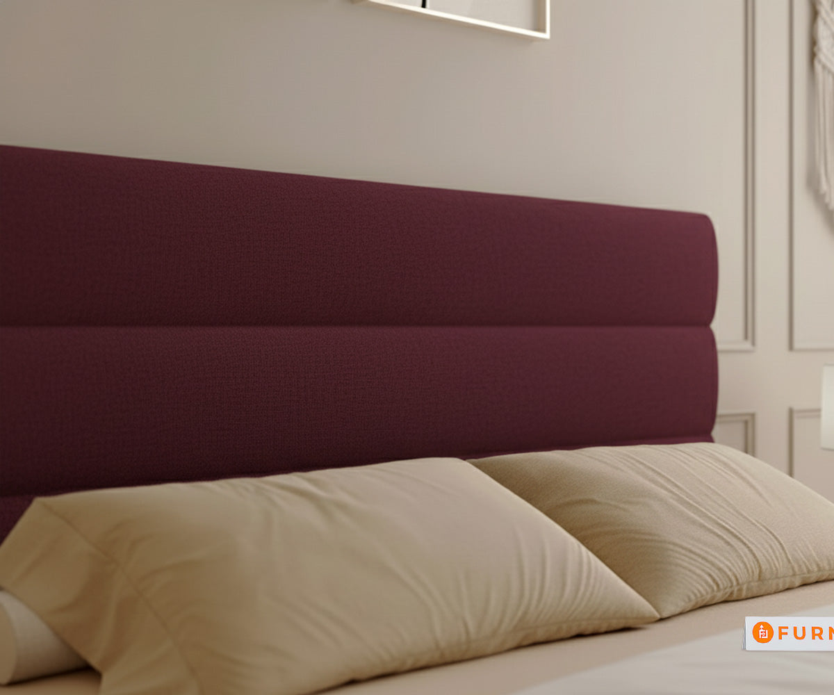 Niva Real Teak Wood Hydraulic Bed King Size Red Wine - Furnishka