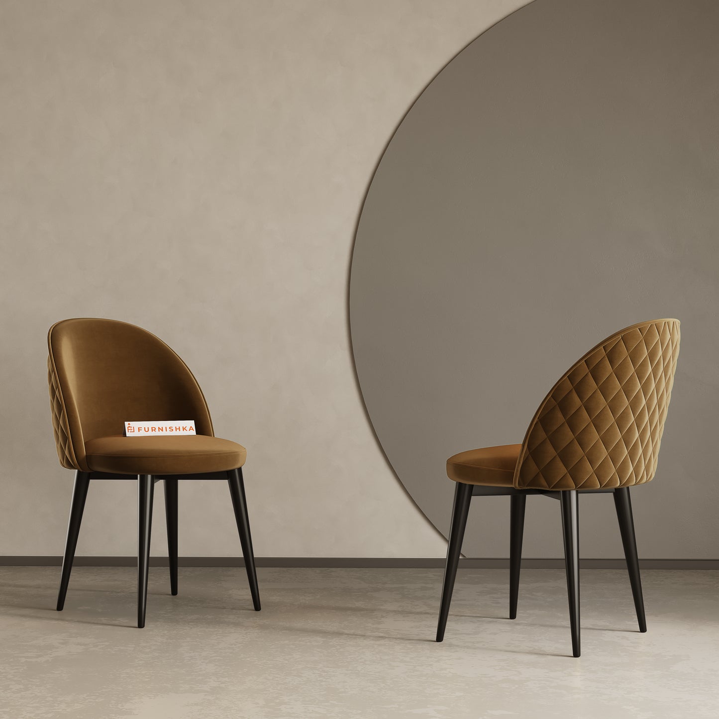 Noel Dining Chair With Black Leg Brown - Furnishka