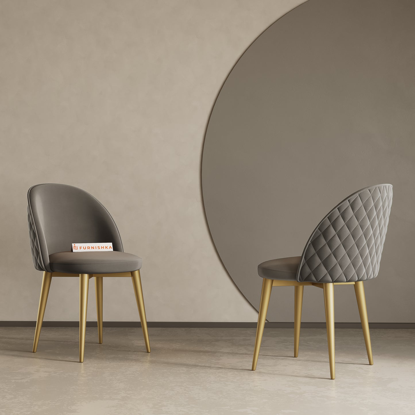 Noel Dining Chair With powder coating Leg - space grey - Furnishka