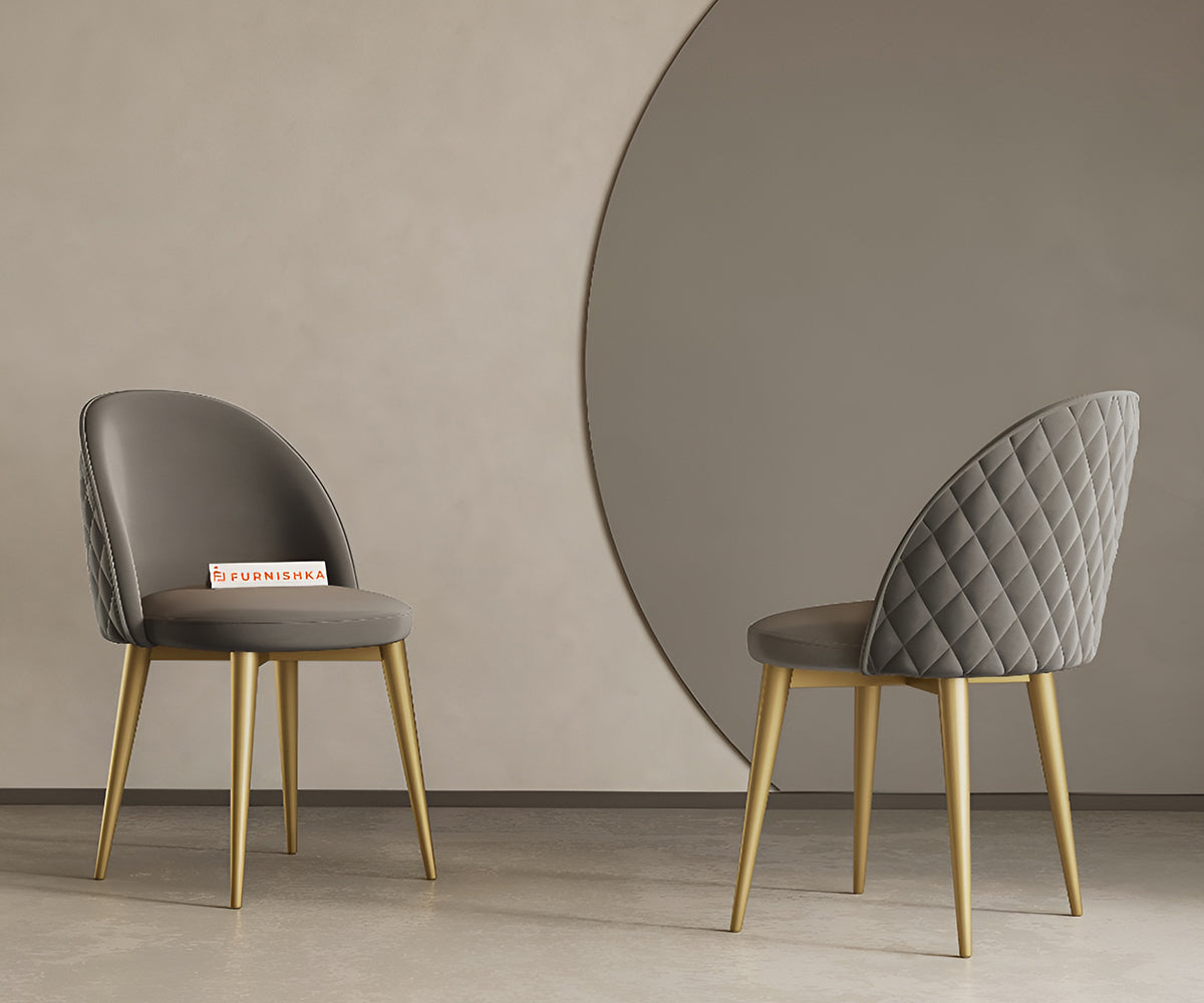 Noel Dining Chair With powder coating Leg - space grey - Furnishka