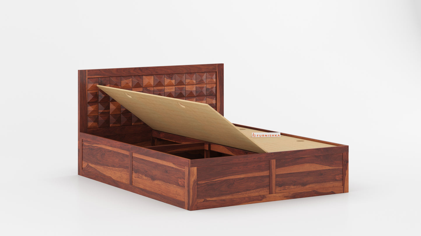 Nova Box Bed in Sheesham - Queen Size - Furnishka