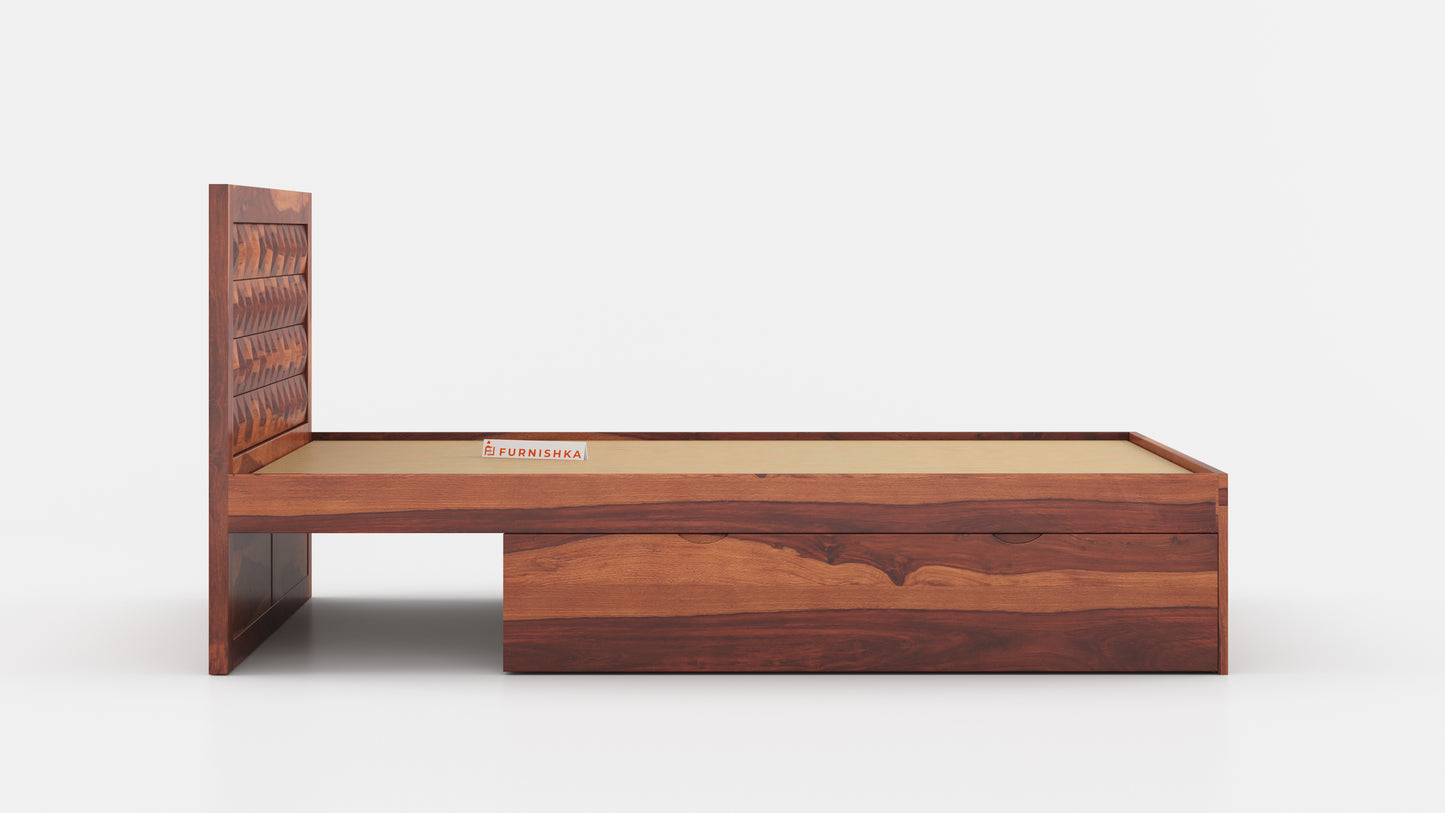 Nova Drawer Bed in Sheesham - Queen Size - Furnishka