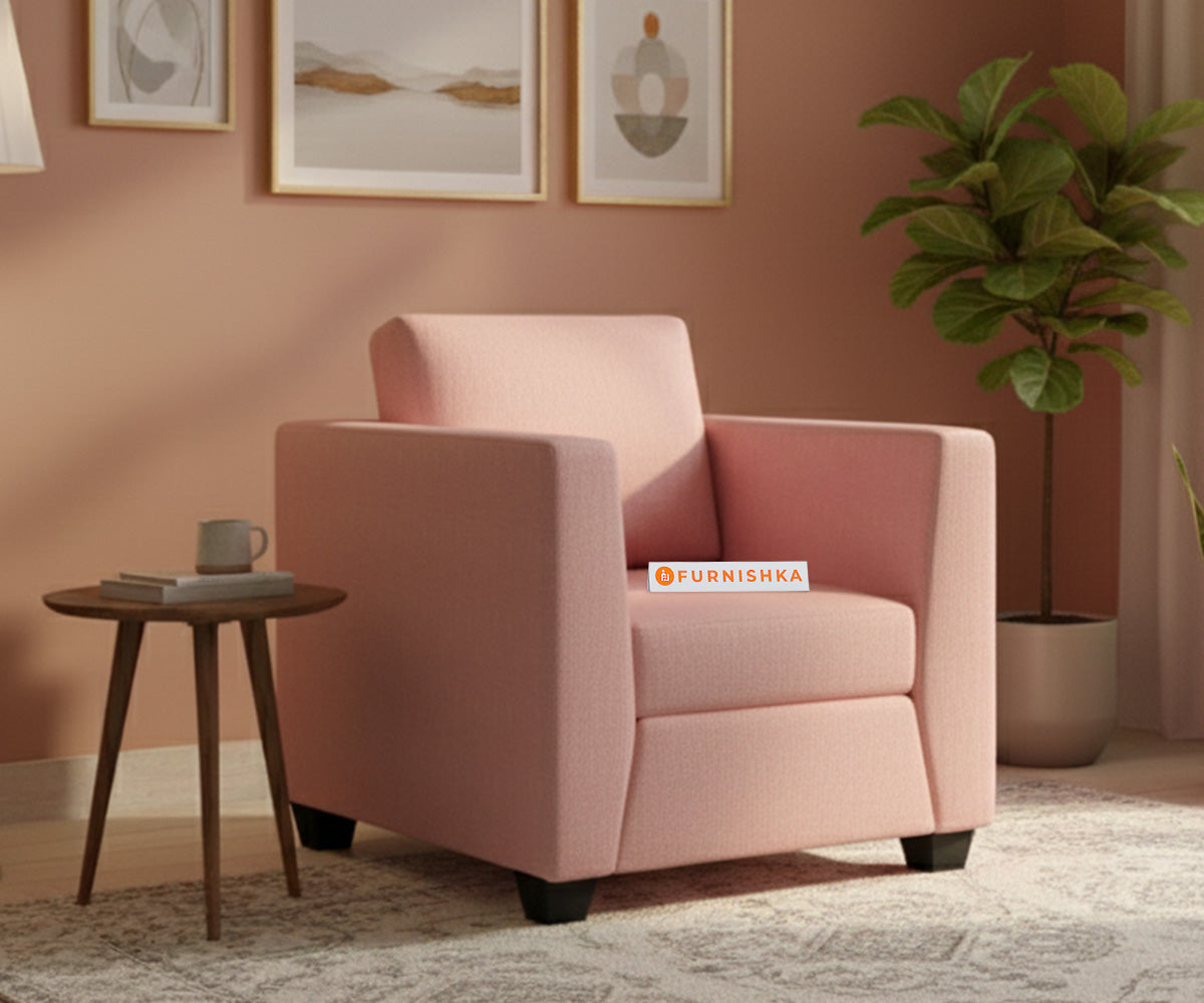 Oliver 1 Seater Sofa Flamingo Pink - Furnishka
