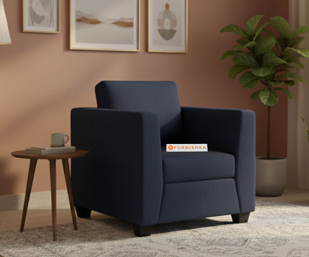 Oliver 1 Seater Sofa Persian Blue - Furnishka