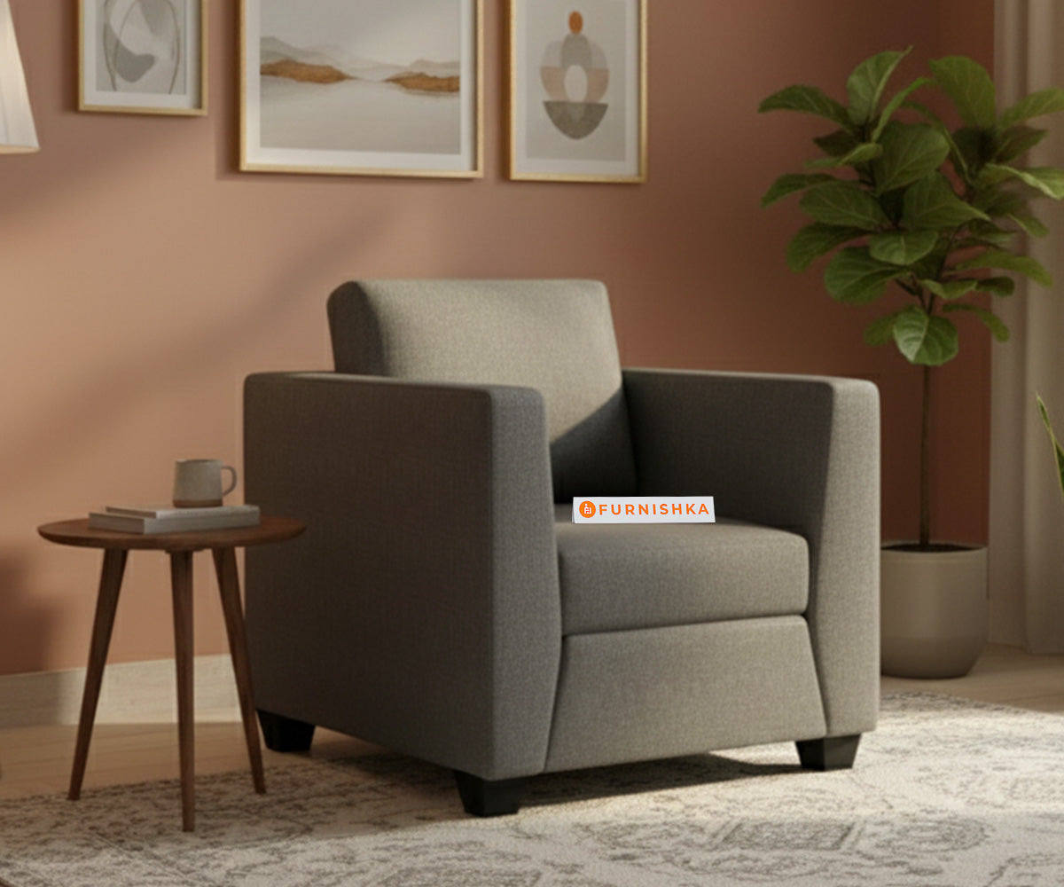 Oliver 1 Seater Sofa Trout Grey - Furnishka