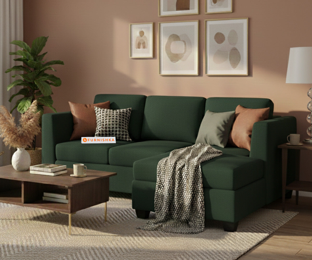Oliver 2 Seater Sectional Sofa - RHS Pine Green - Furnishka