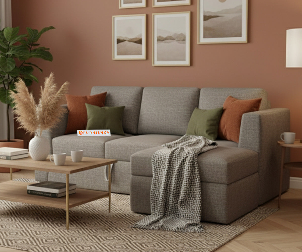 Oliver 2 Seater Sofa cum Bed - RHS trout grey - Furnishka