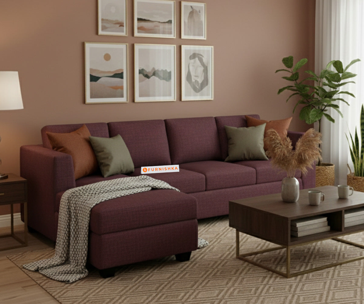Oliver 3 Seater Sectional Sofa - LHS Red Wine - Furnishka