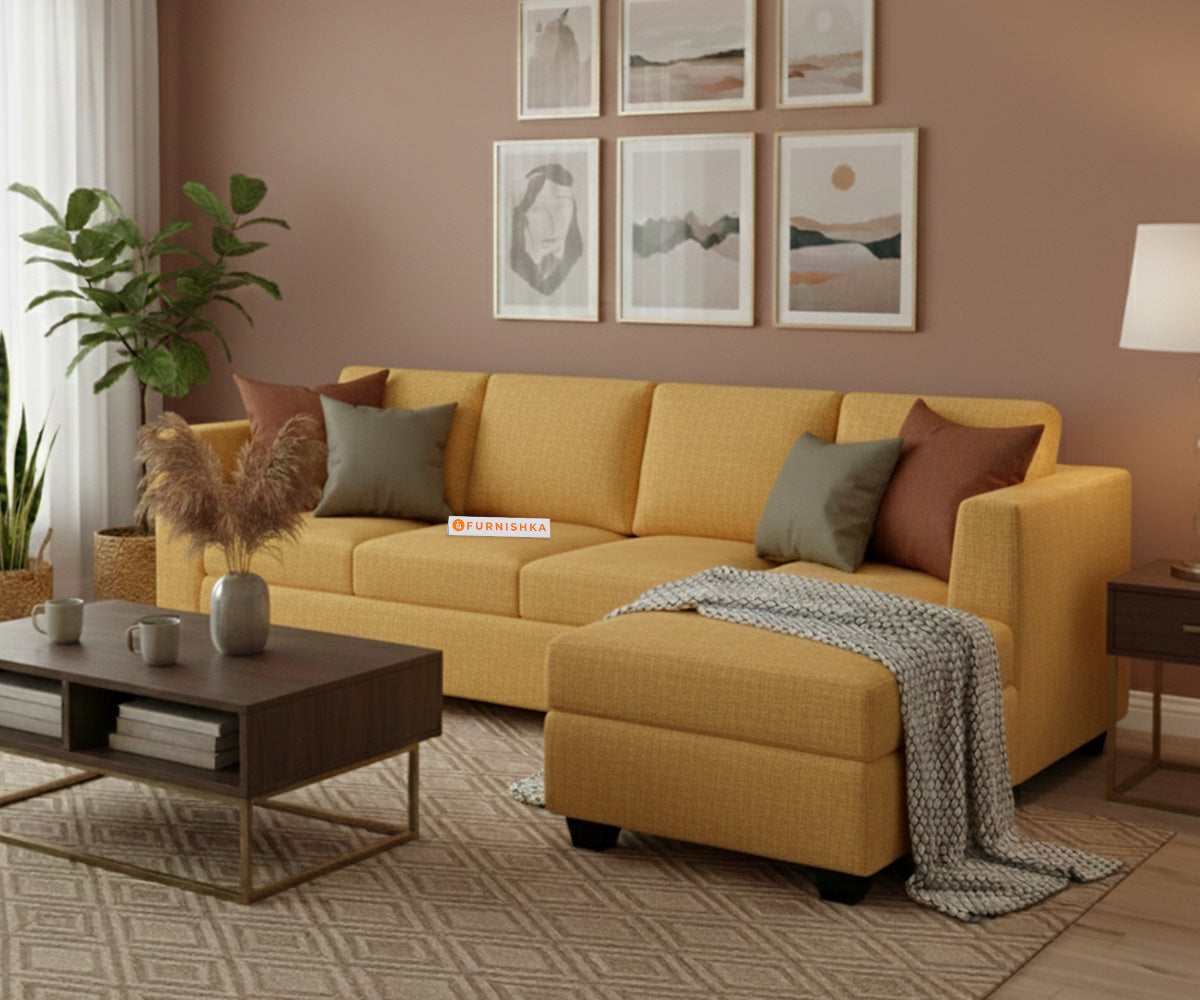 Oliver 3 Seater Sectional Sofa - RHS Mustard Yellow - Furnishka