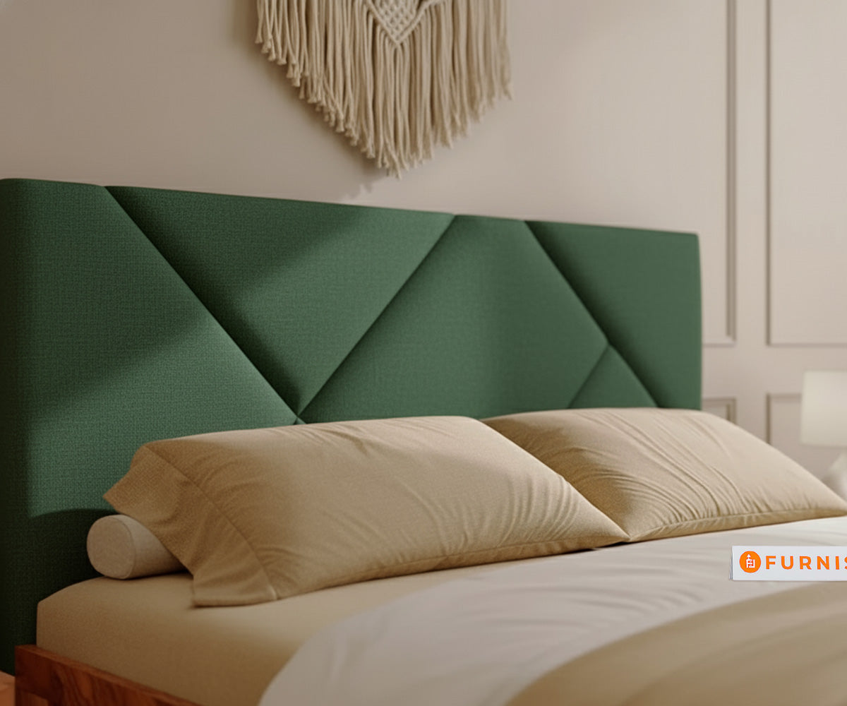 Agatha Real Teak Wood Hydraulic Bed King Size Pine Green