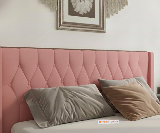 Samawi Fabric bed with Upholstered headboard Hydraulic Storage Queen Size - Flamingo Pink