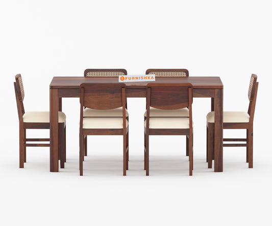 Raymond 6 Seater Dining set with Cushion Chairs - Furnishka