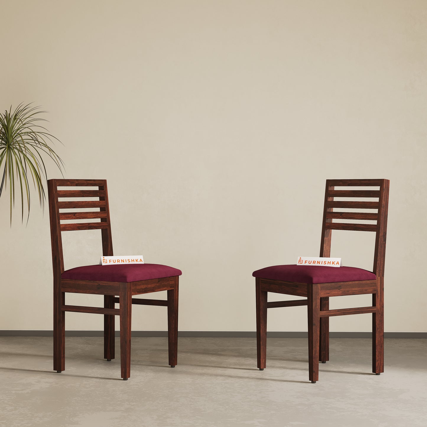 Rivo Solid Wood Dining Chair Red Wine - Furnishka