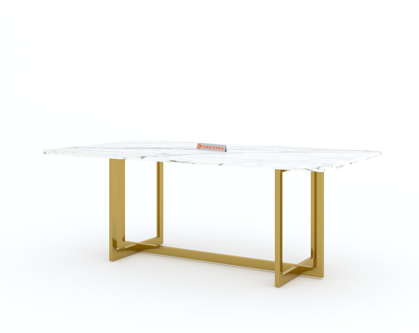 Rodano Dining Table with Indian Banswara Marble Top - 4 Seater - Furnishka