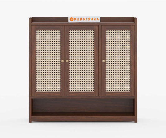 Simon Acacia Wood Cane Shoe Rack