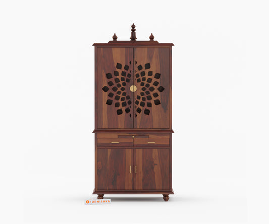 Saanihya Sheesham wood Home Temple (Brown Finish) - Furnishka