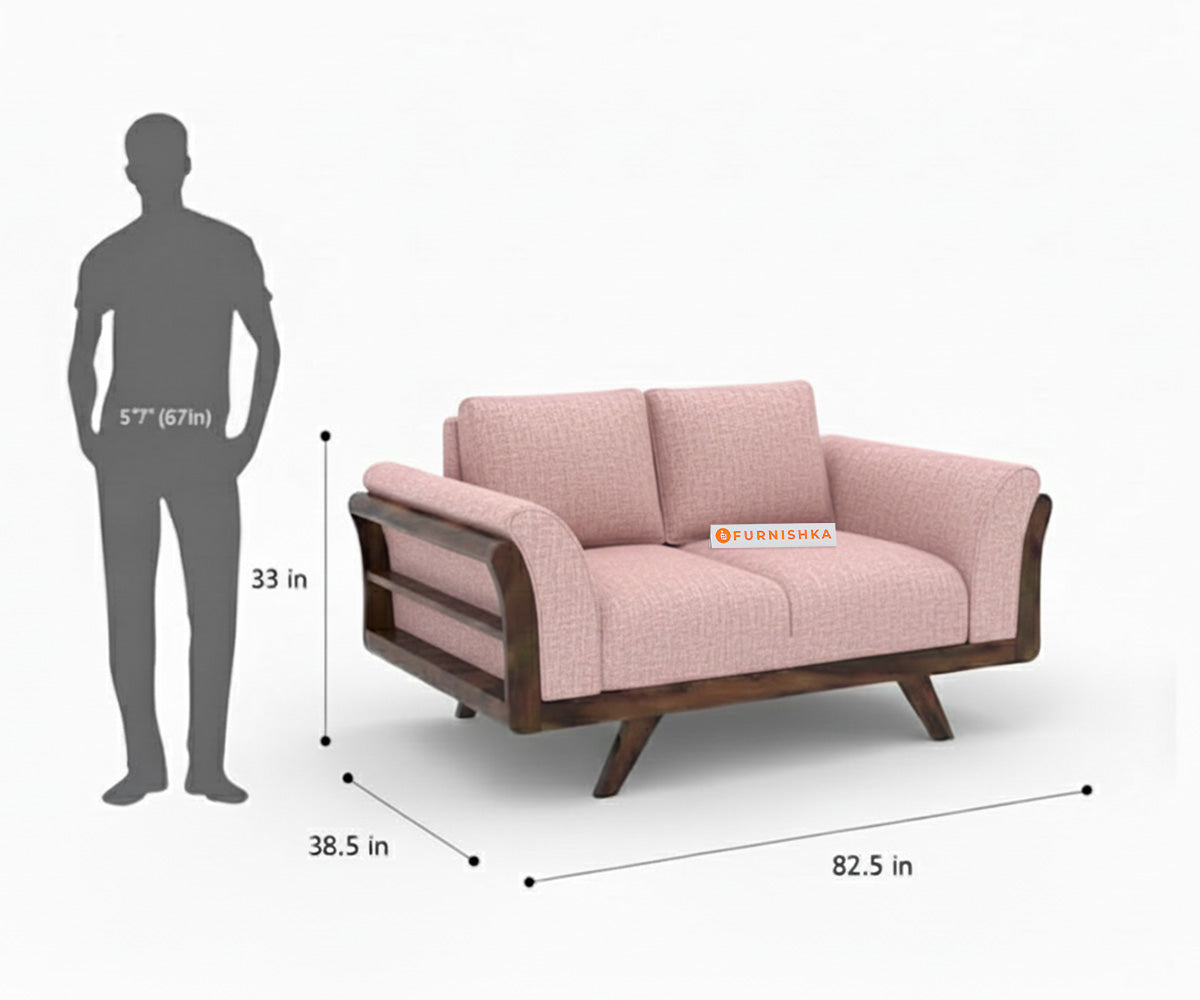 Sahara Sofa 2 Seater Flamingo Pink - Furnishka